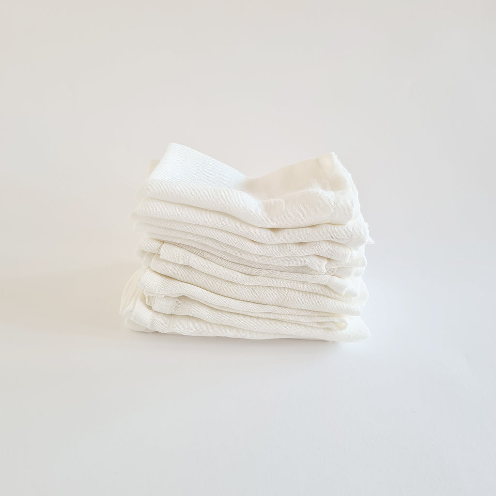 Organic Cotton Muslin Face Cloths